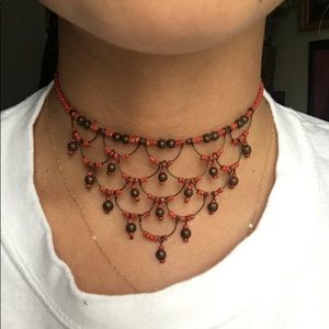red beaded choker